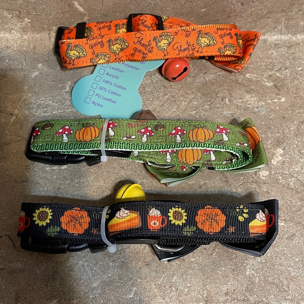 Pupteck Fall Dog Bow Collars - Orange, Black, Green - Picture 7 of 9